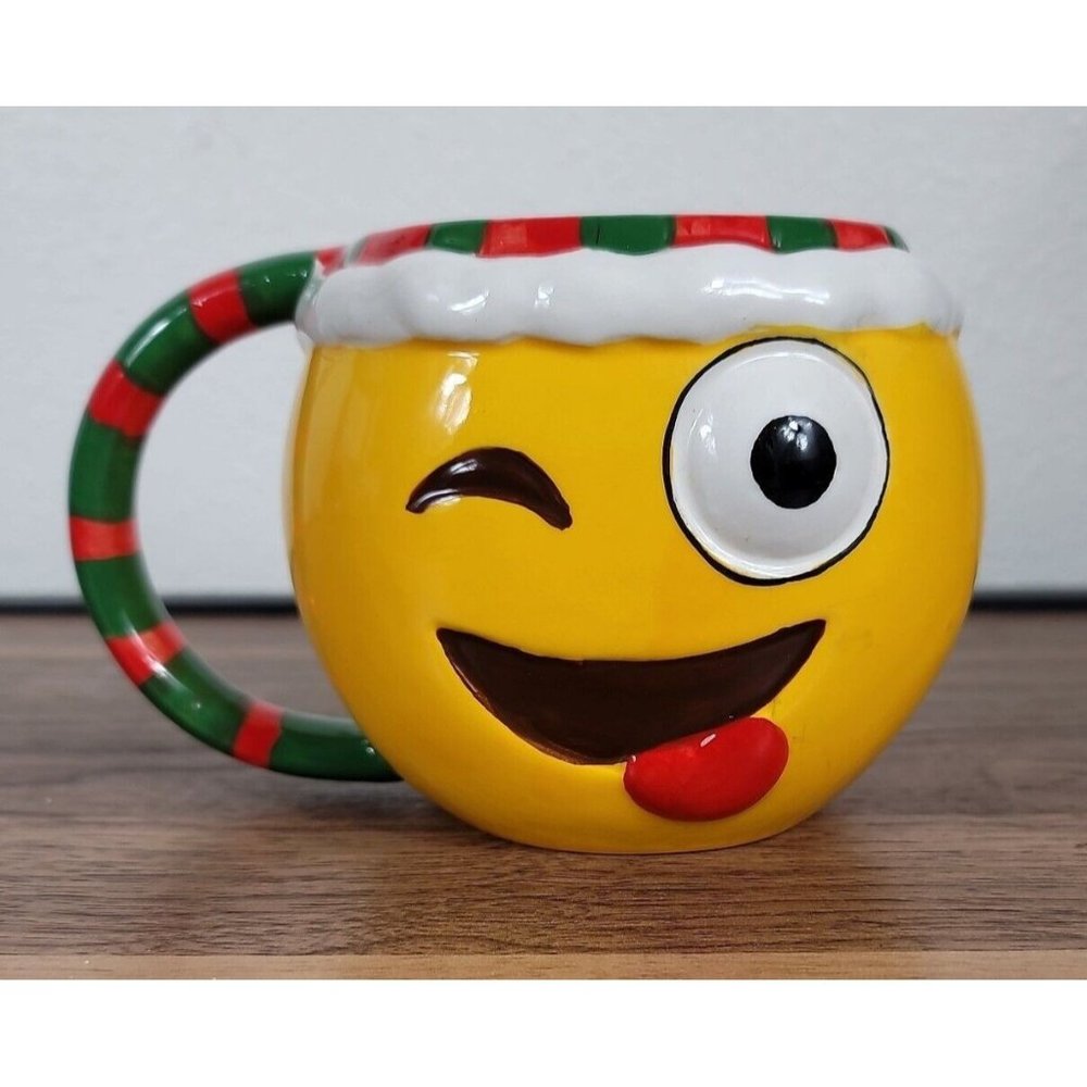 Christmas Emoji Winky Elf Mug  Streamline 16 oz Cocoa Coffee Tea Mug